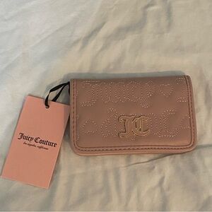 Juicy Couture Dusty Blush Pink League Elongated Bifold Wallet Card Case NEW